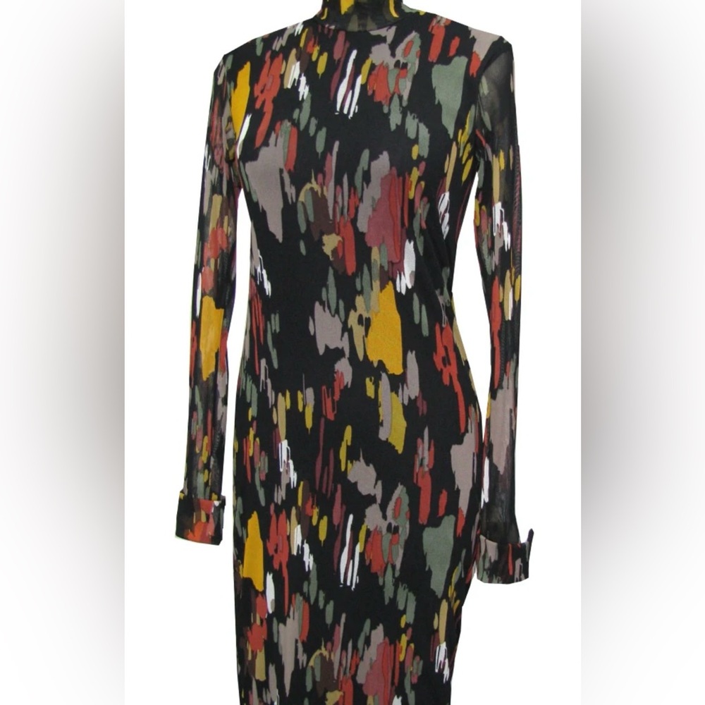 Petit Pois by Viviana G Oregon Muticolor Mesh Dress Bodycon Size Medium - Picture 3 of 12